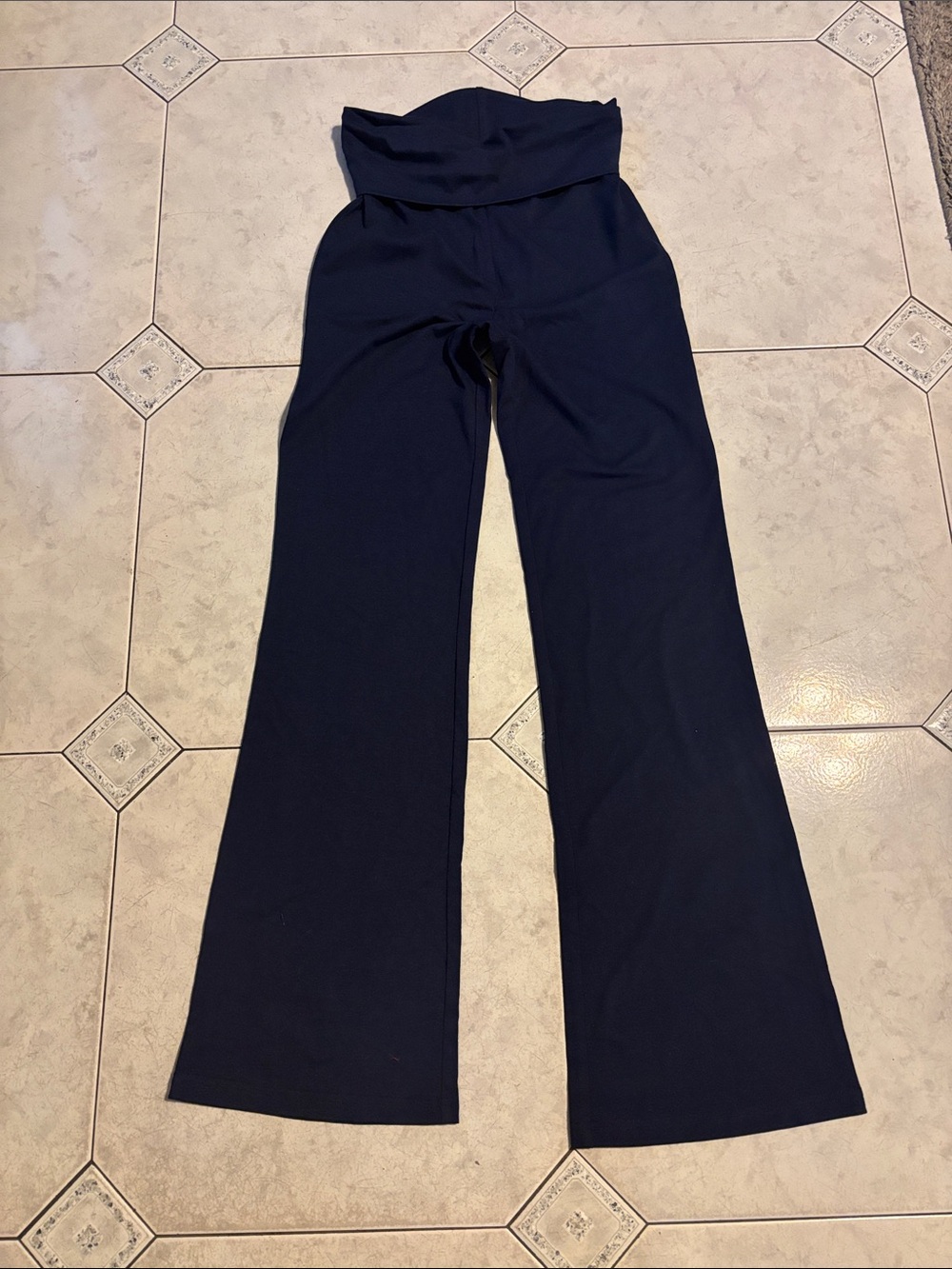 High-Waist Wide-Leg Women’s Pants - Navy Blus